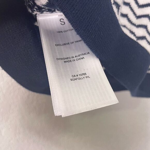 2 pc Set Seafolly Blue & White Zig Zag Patterned Tank & Shorts Set - Picture 8 of 10